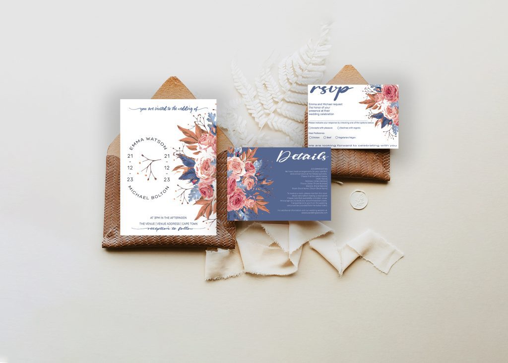 Blushing Blooms Digital Invitation Set