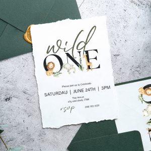 wild one, party digital invites