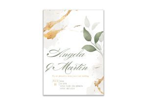 White Watercolor Wedding Invite