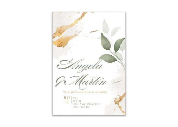 White Watercolor Wedding Invite