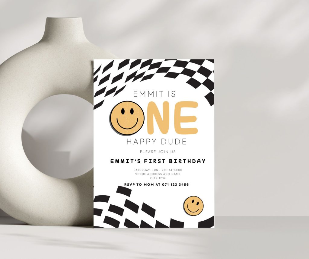 One Happy Dude Invitation Digital Download